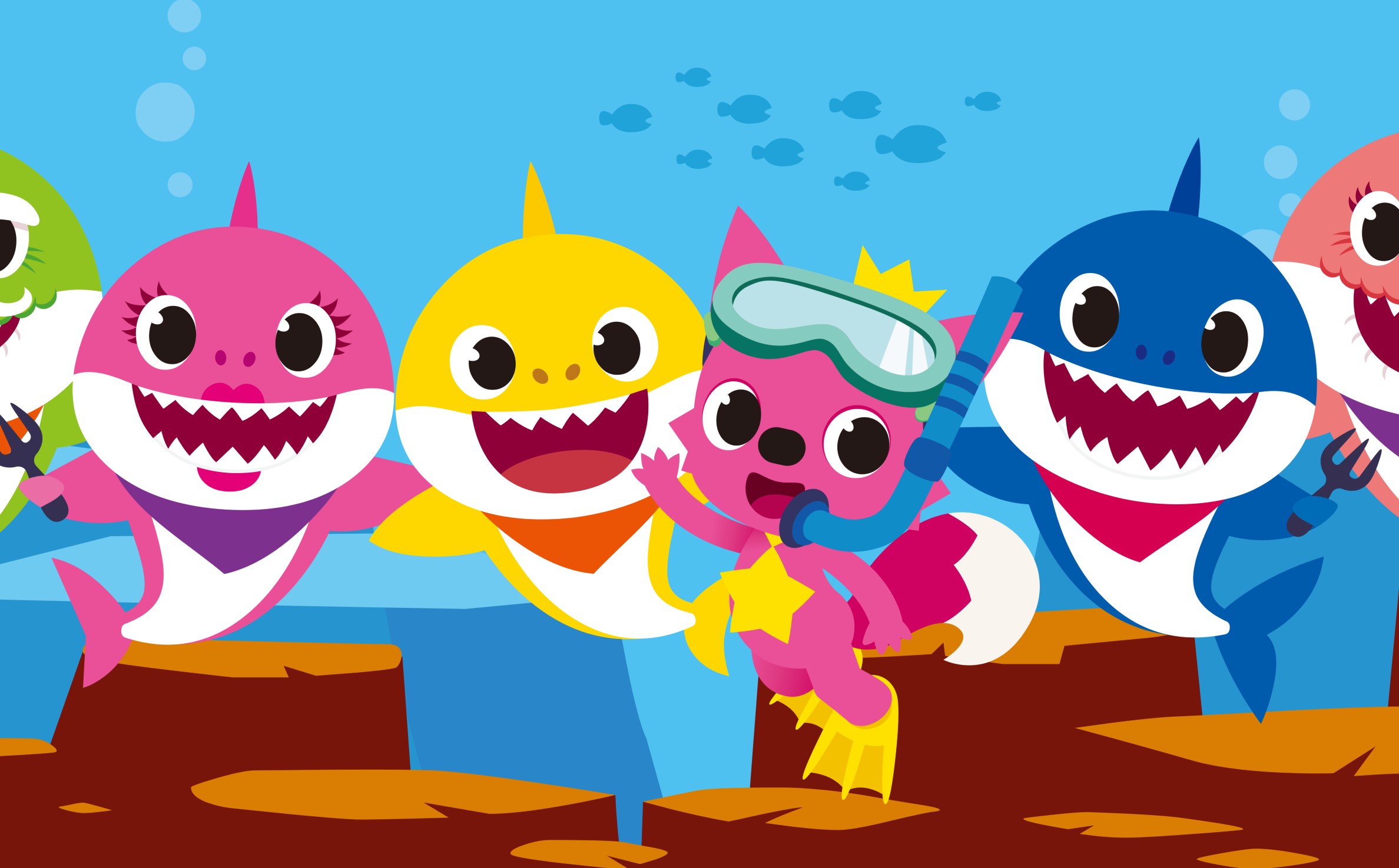 Включи baby shark. Беби Шарк Пинкфонг. Акуленок Пинкфонг. PINKFONG герои. Бейби Шак.